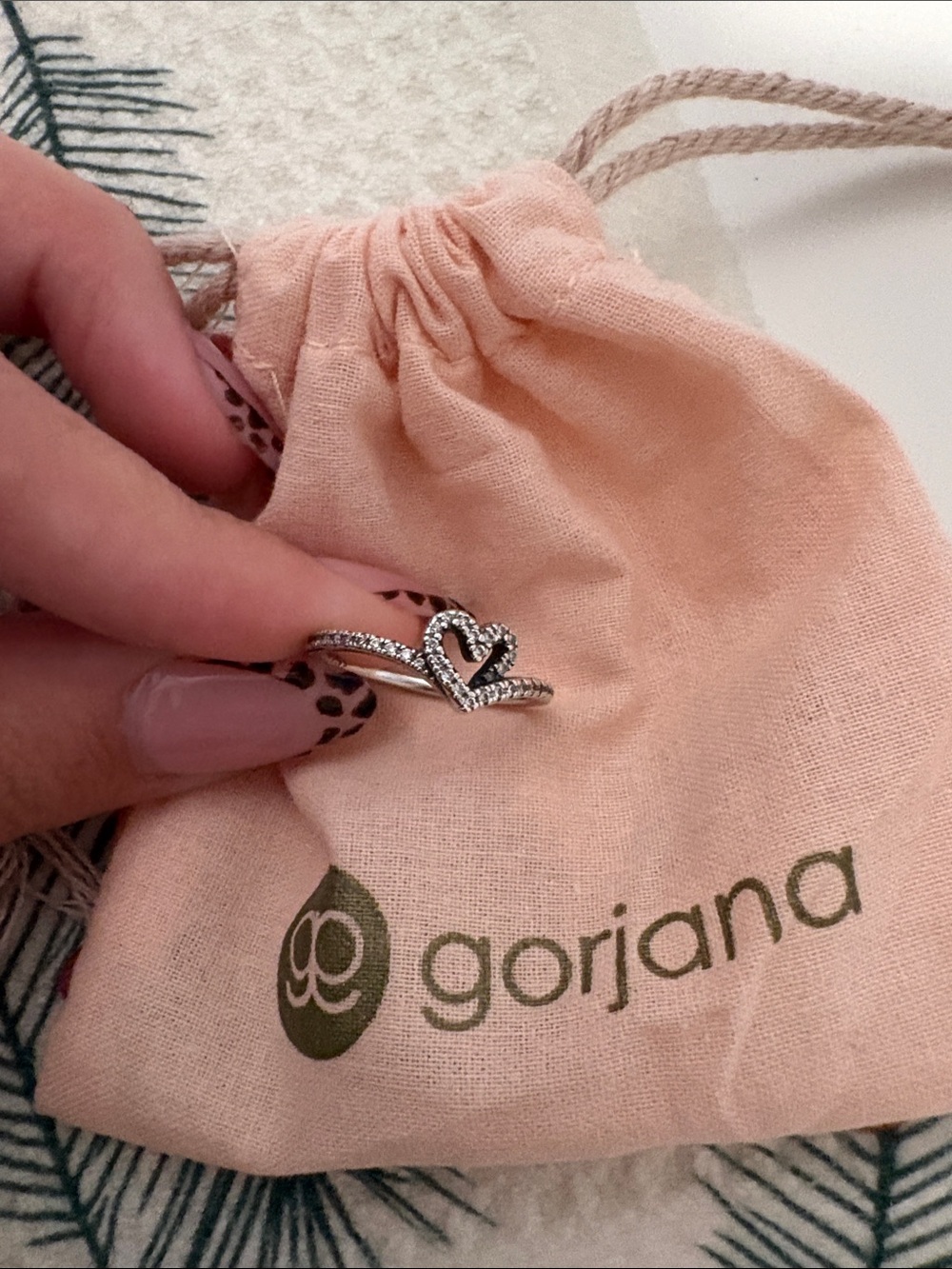 gorjana Peach-Pink Drawstring Jewelry Pouch